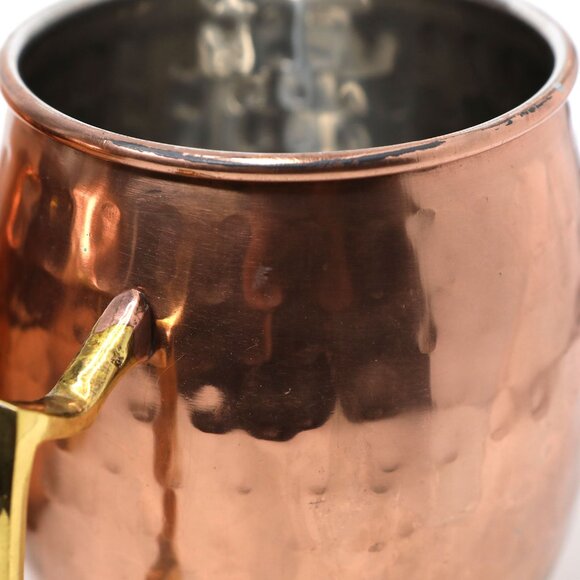 Copper Moscow Mule Mug Set - Hammered Finish 4-Piece Bar Decor Drink Cocktail - Picture 7 of 11